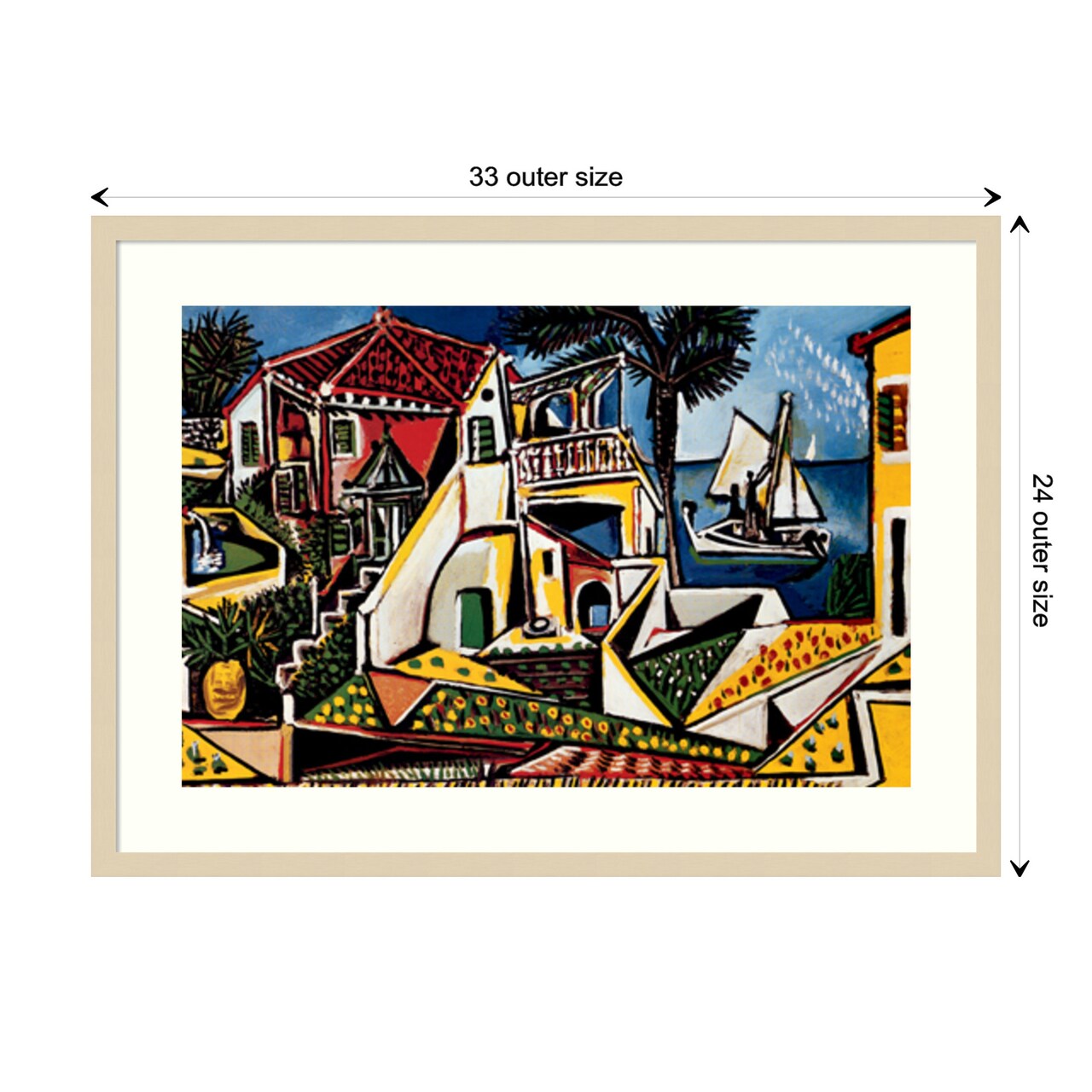 Paysage Mediterraneen by Pablo Picasso Wood Framed Wall Art Print